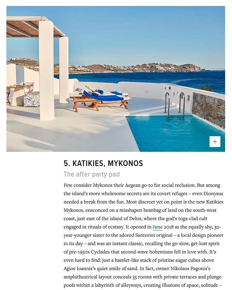 The Best Greek Island Hotels For 2020 CN Traveller